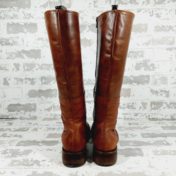 Davos Gomma Round Toe Brown Leather Side Zip Ridding Boots F446 - Picture 6 of 14